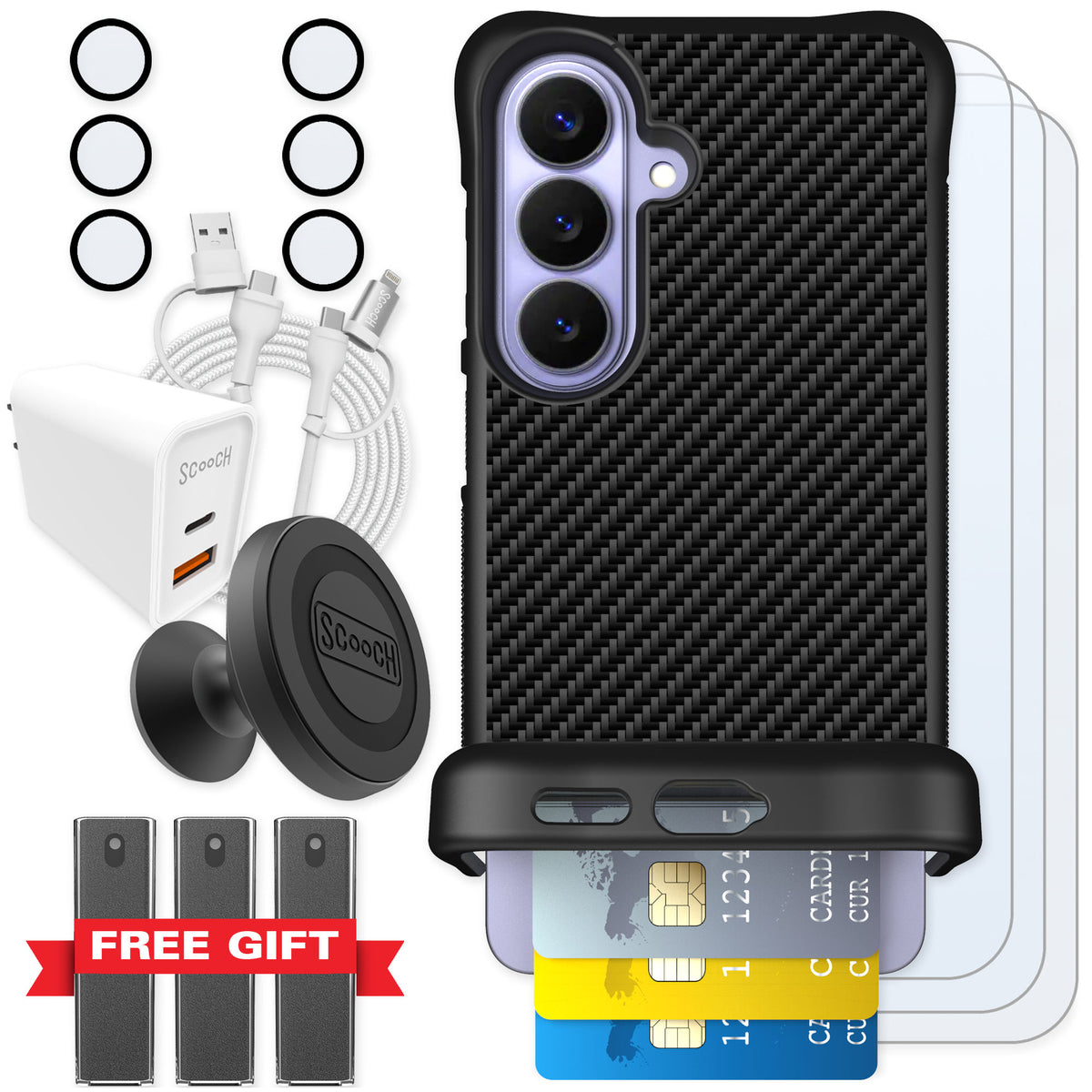 Scooch Wingmate Carbon Fiber for Galaxy S26 — Ultimate Bundle