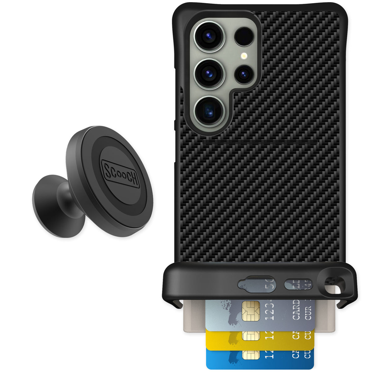 Scooch Wingmate Carbon Fiber for Galaxy S24 Ultra — Starter Bundle