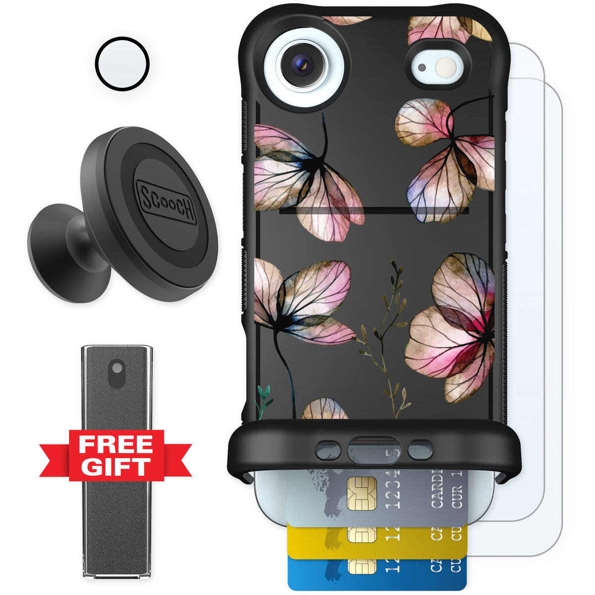 Scooch Wingmate Dried Flowers for iPhone Air — Defender Bundle