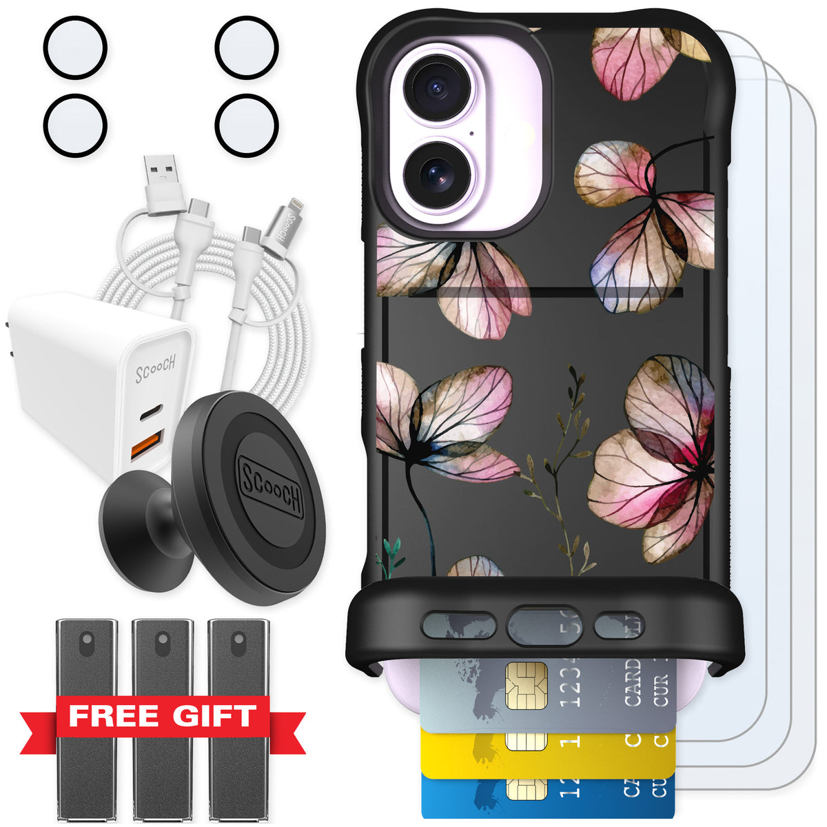 Scooch Wingmate Dried Flowers for iPhone 17 — Ultimate Bundle