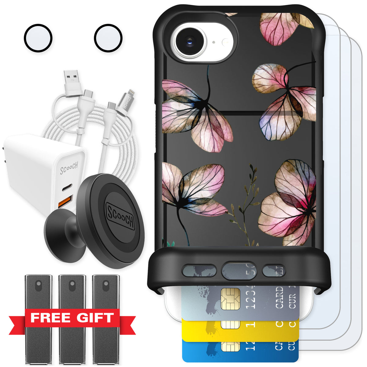 Scooch Wingmate Dried Flowers for iPhone 17e — Ultimate Bundle