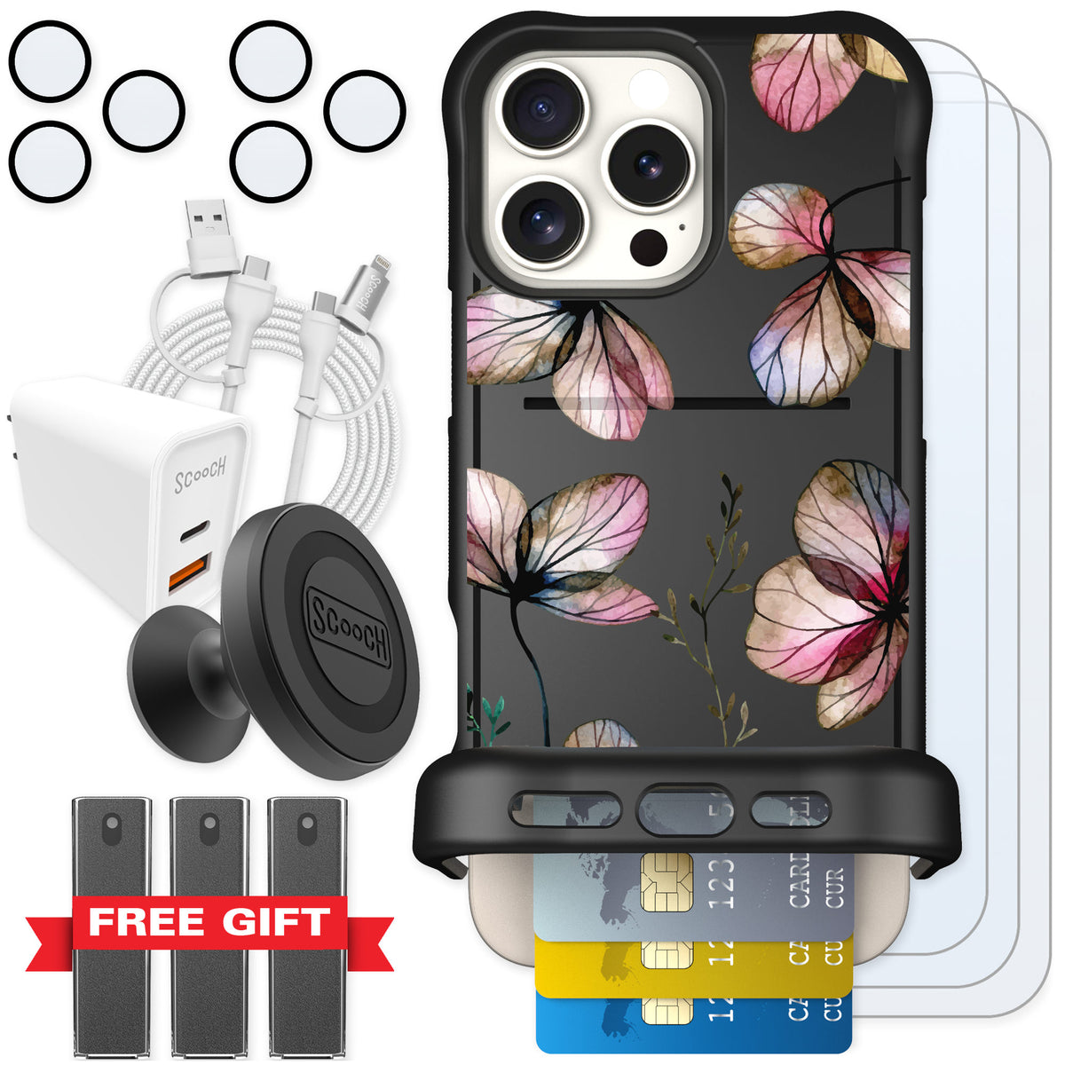 Scooch Wingmate Dried Flowers for iPhone 16 Pro Max — Ultimate Bundle