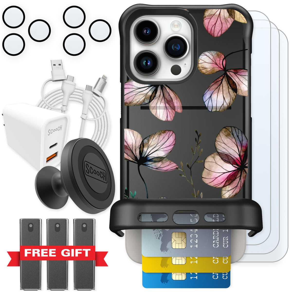 Scooch Wingmate Dried Flowers for iPhone 15 Pro Max — Ultimate Bundle