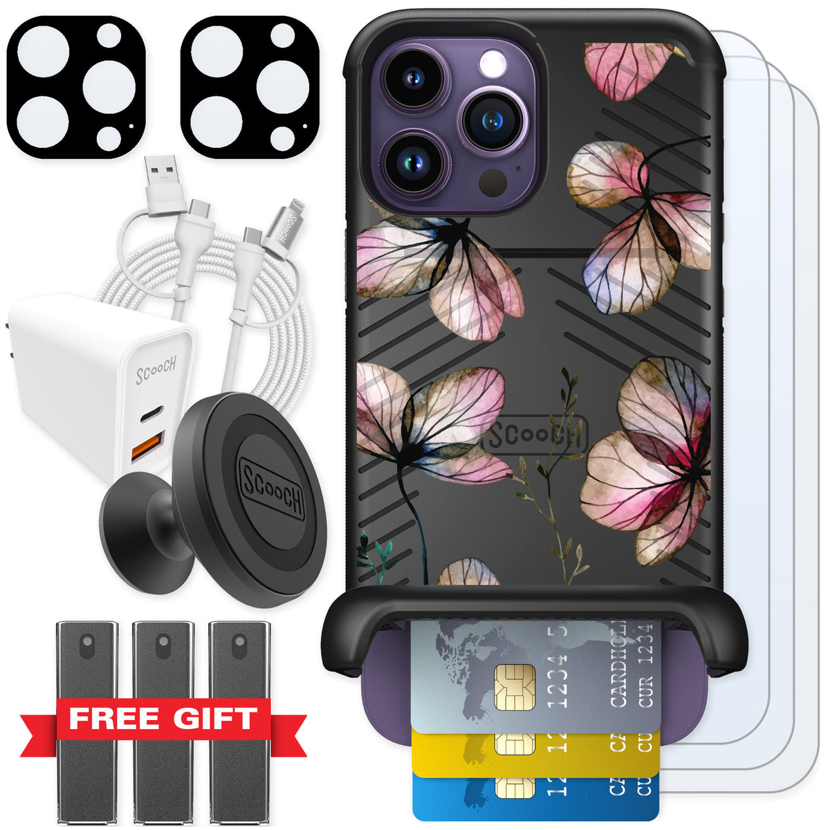 Scooch Wingmate Dried Flowers for iPhone 14 Pro Max — Ultimate Bundle