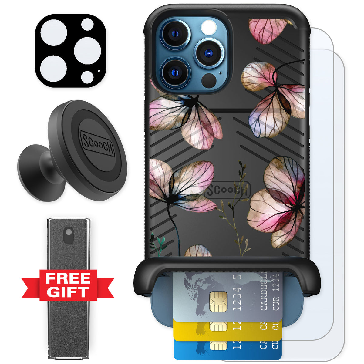 Scooch Wingmate Dried Flowers for iPhone 12 Pro Max — Defender Bundle