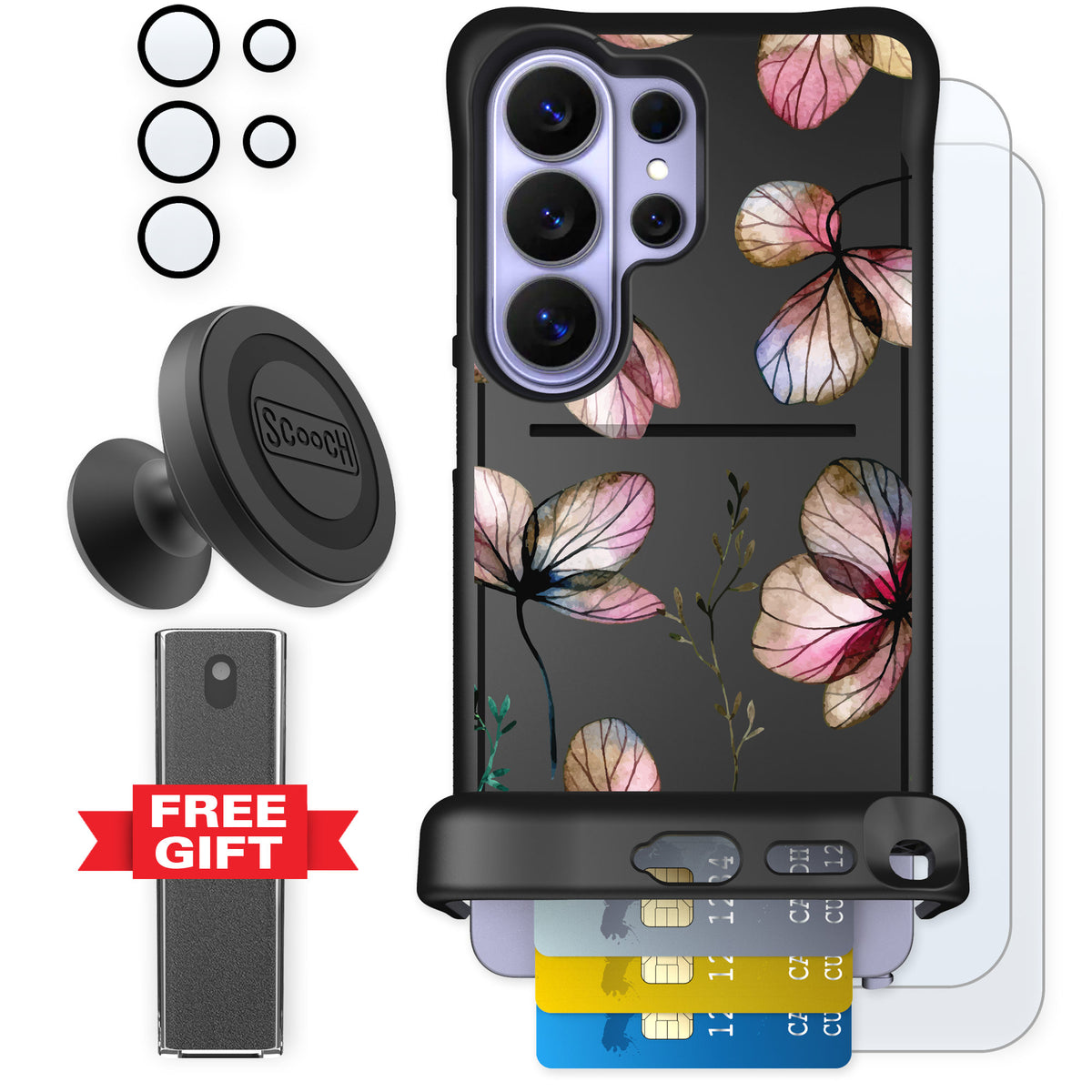 Scooch Wingmate Dried Flowers for Galaxy S26 Ultra — Defender Bundle