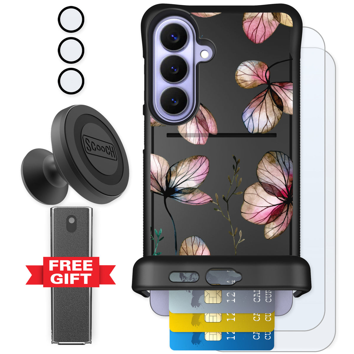 Scooch Wingmate Dried Flowers for Galaxy S26+ — Defender Bundle