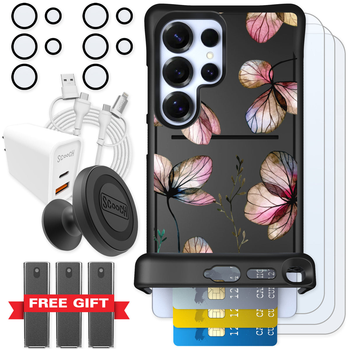 Scooch Wingmate Dried Flowers for Galaxy S25 Ultra — Ultimate Bundle