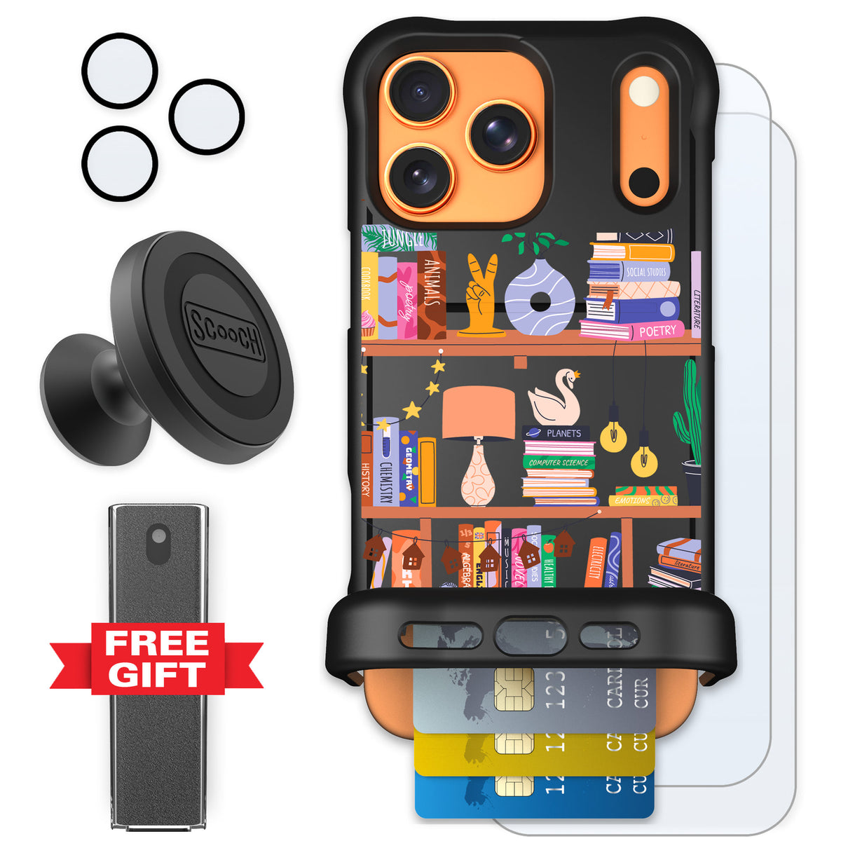 Scooch Wingmate Little Library for iPhone 17 Pro Max — Defender Bundle