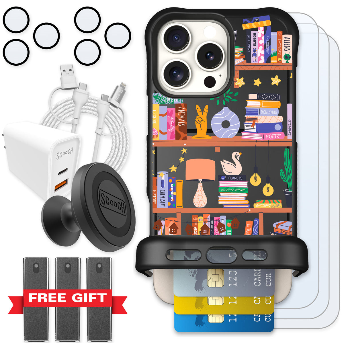 Scooch Wingmate Little Library for iPhone 16 Pro Max — Ultimate Bundle