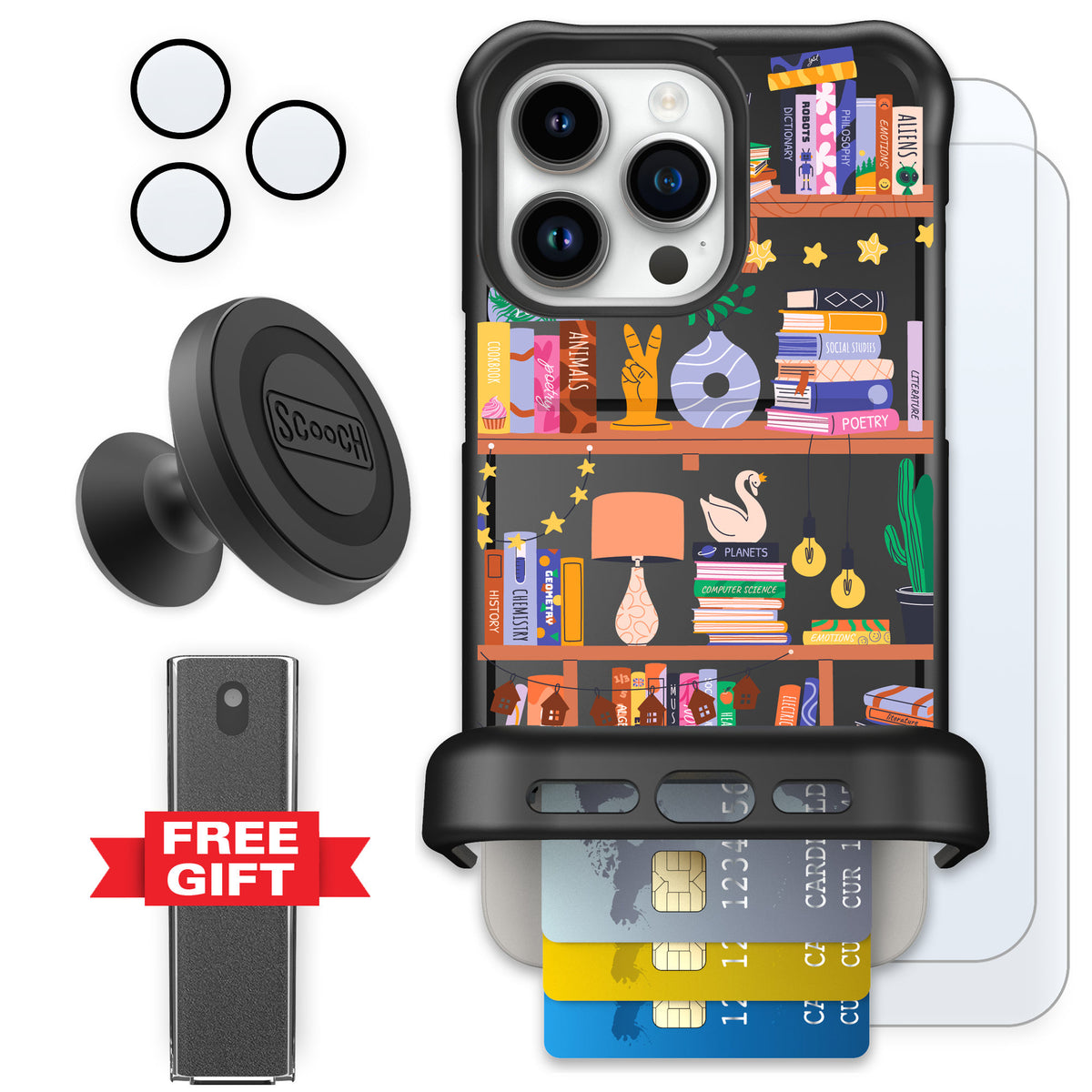 Scooch Wingmate Little Library for iPhone 15 Pro Max — Defender Bundle
