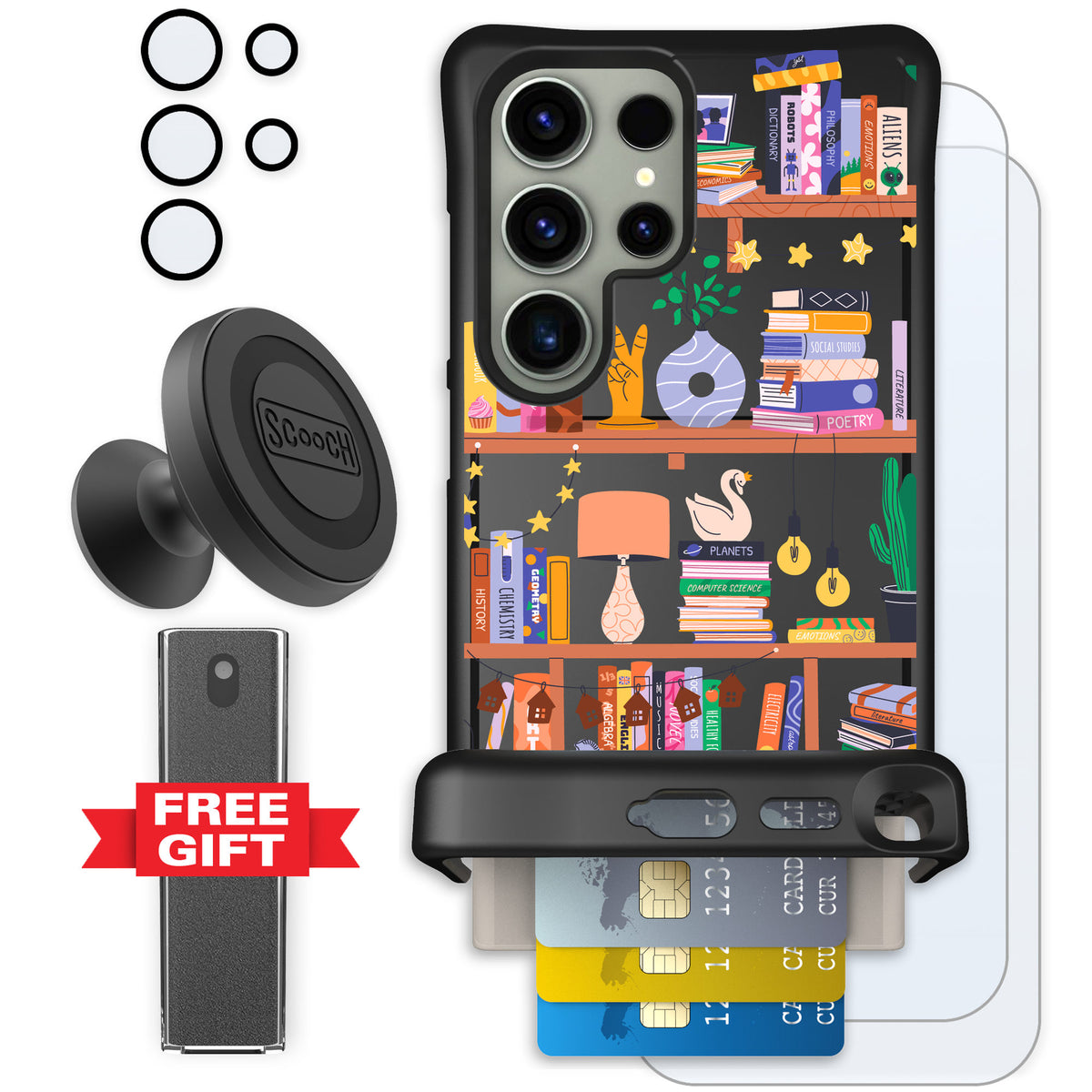 Scooch Wingmate Little Library for Galaxy S24 Ultra — Defender Bundle
