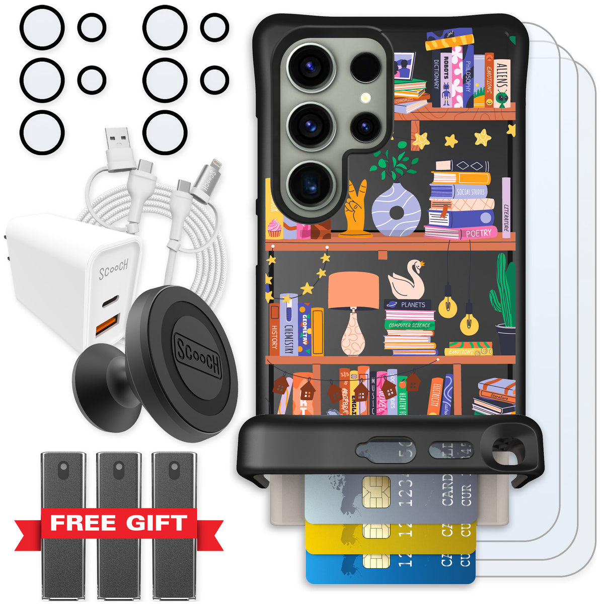 Scooch Wingmate Little Library for Galaxy S24 Ultra — Ultimate Bundle