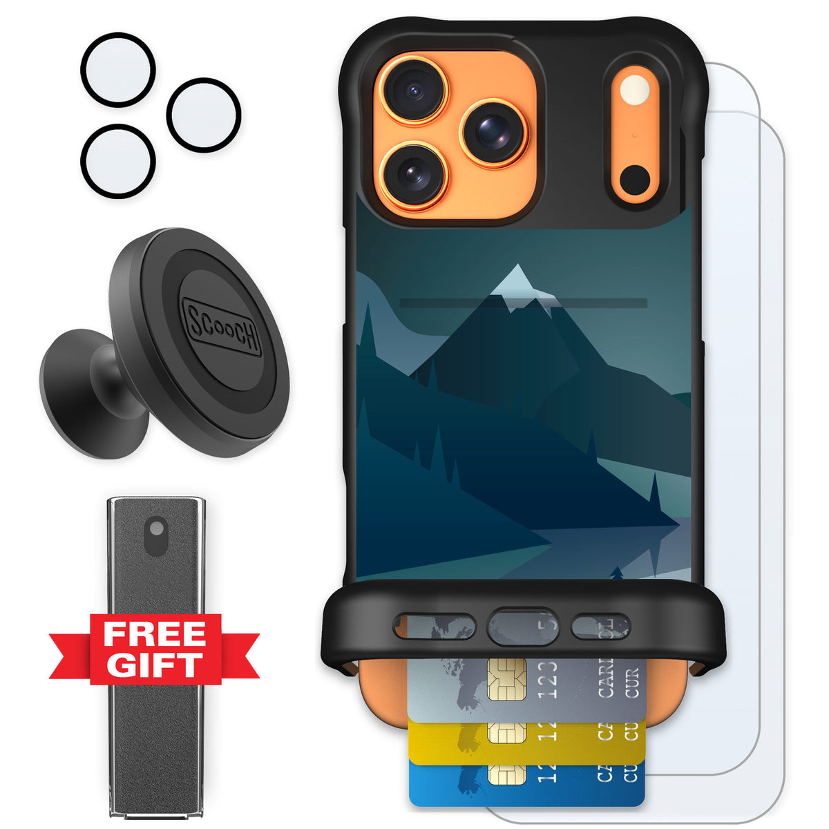 Scooch Wingmate Midnight Ridge for iPhone 17 Pro Max — Defender Bundle