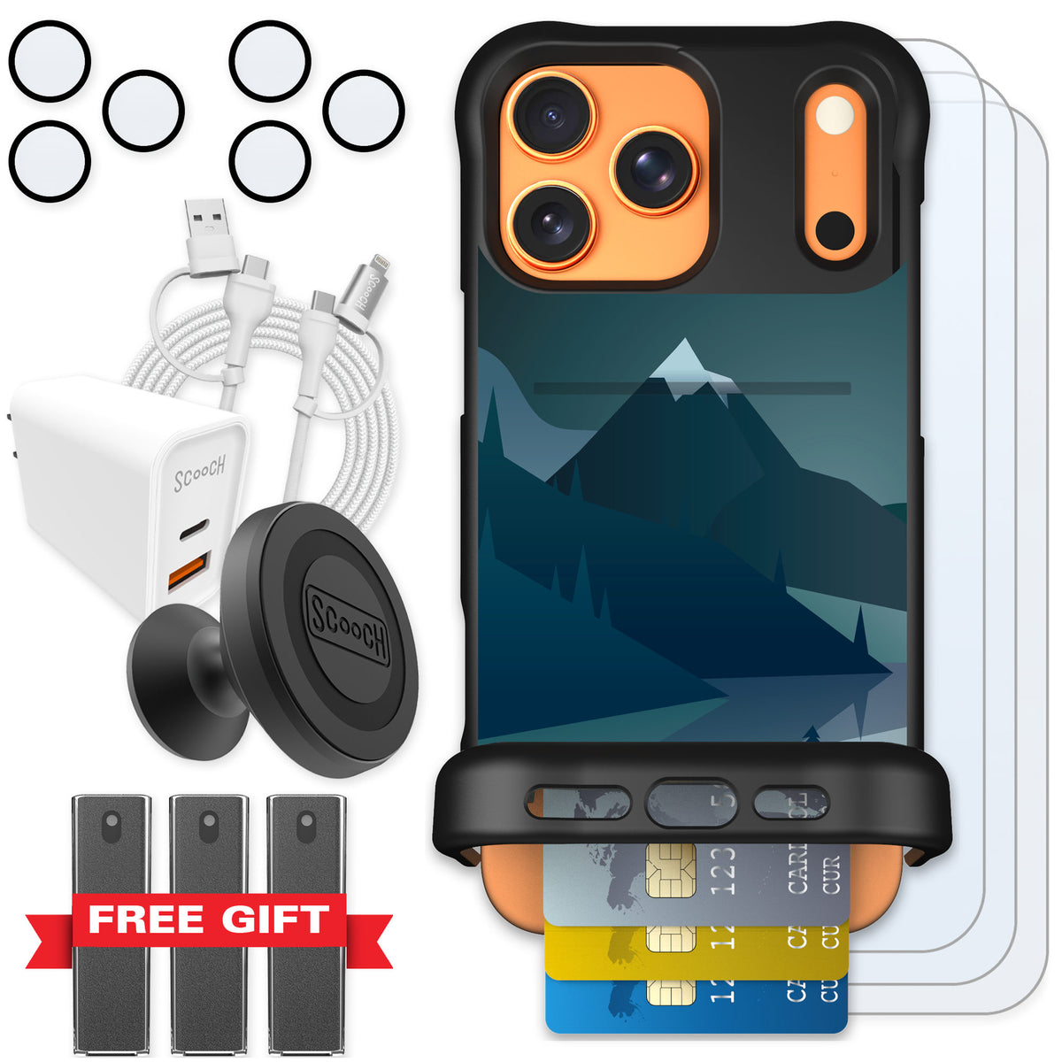 Scooch Wingmate Midnight Ridge for iPhone 17 Pro Max — Ultimate Bundle