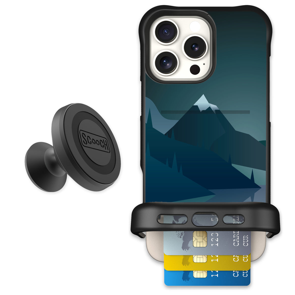 Scooch Wingmate Midnight Ridge for iPhone 16 Pro Max — Starter Bundle