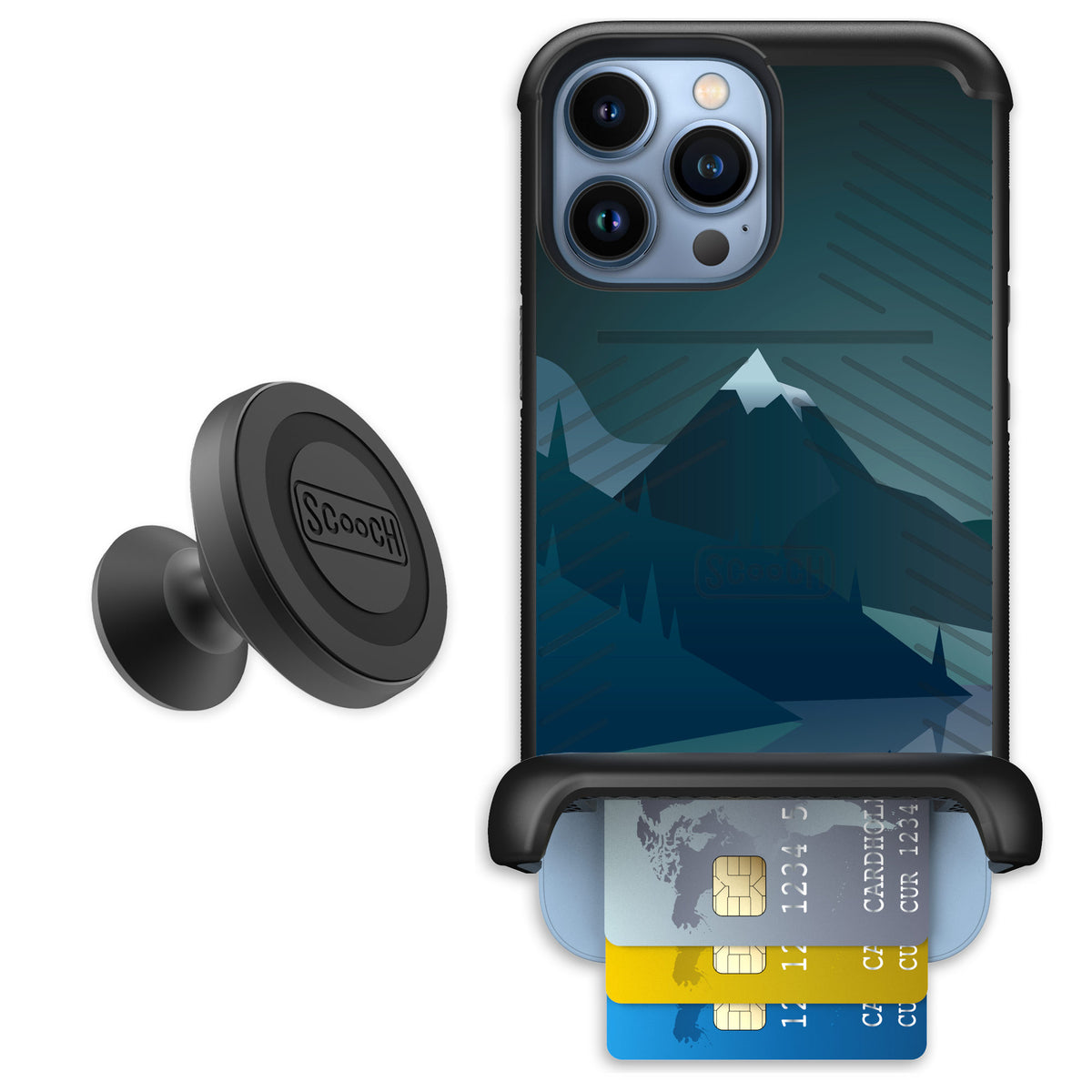 Scooch Wingmate Midnight Ridge for iPhone 13 Pro Max — Starter Bundle
