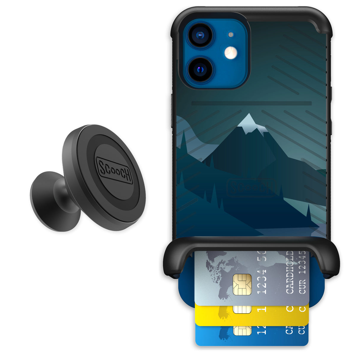Scooch Wingmate Midnight Ridge for iPhone 12 — Starter Bundle
