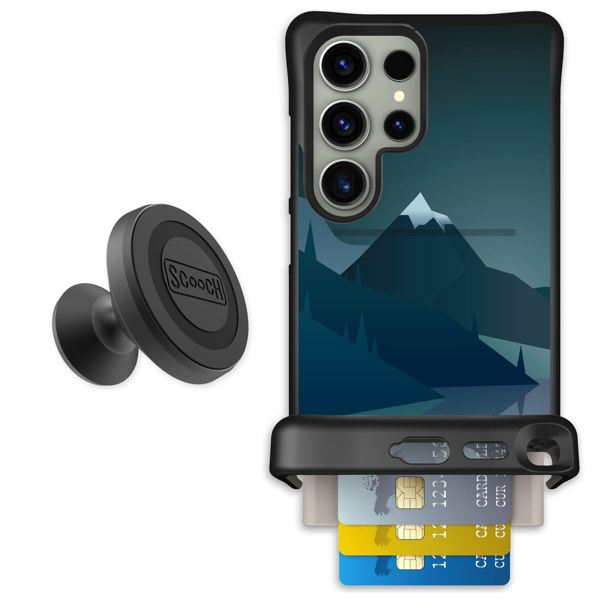 Scooch Wingmate Midnight Ridge for Galaxy S24 Ultra — Starter Bundle