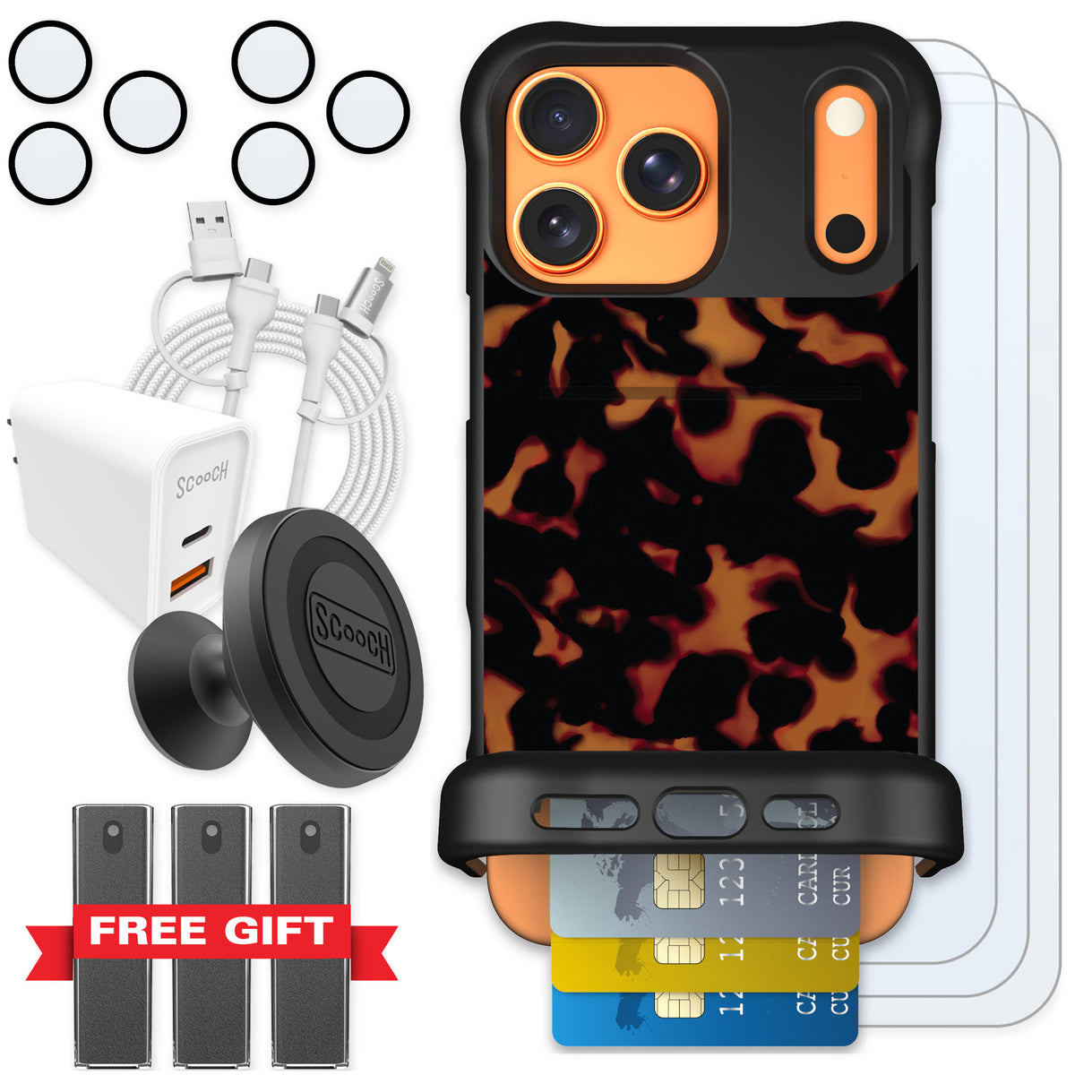 Scooch Wingmate Tortoise Shell for iPhone 17 Pro Max — Ultimate Bundle