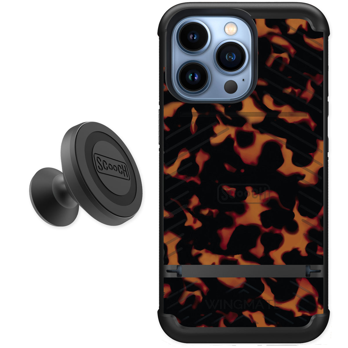 Scooch Wingmate Tortoise Shell for iPhone 13 Pro — Starter Bundle