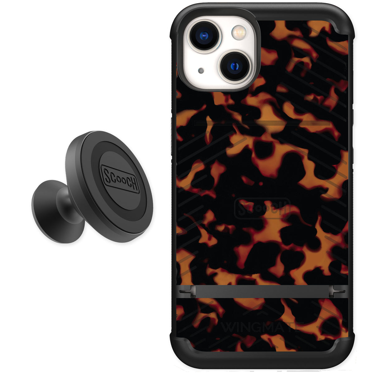Scooch Wingmate Tortoise Shell for iPhone 13 — Starter Bundle