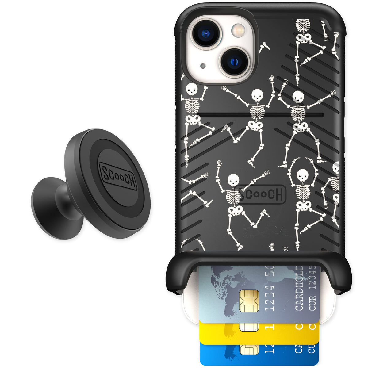 Scooch Wingmate Swinging Skeletons for iPhone 13 — Starter Bundle
