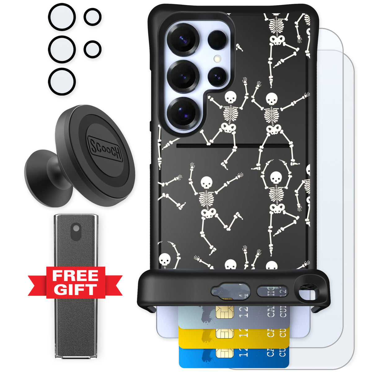 Scooch Wingmate Swinging Skeletons for Galaxy S25 Ultra — Defender Bundle