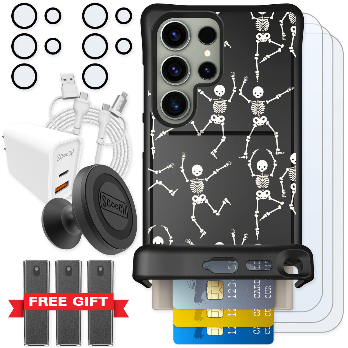 Scooch Wingmate Swinging Skeletons for Galaxy S24 Ultra — Ultimate Bundle