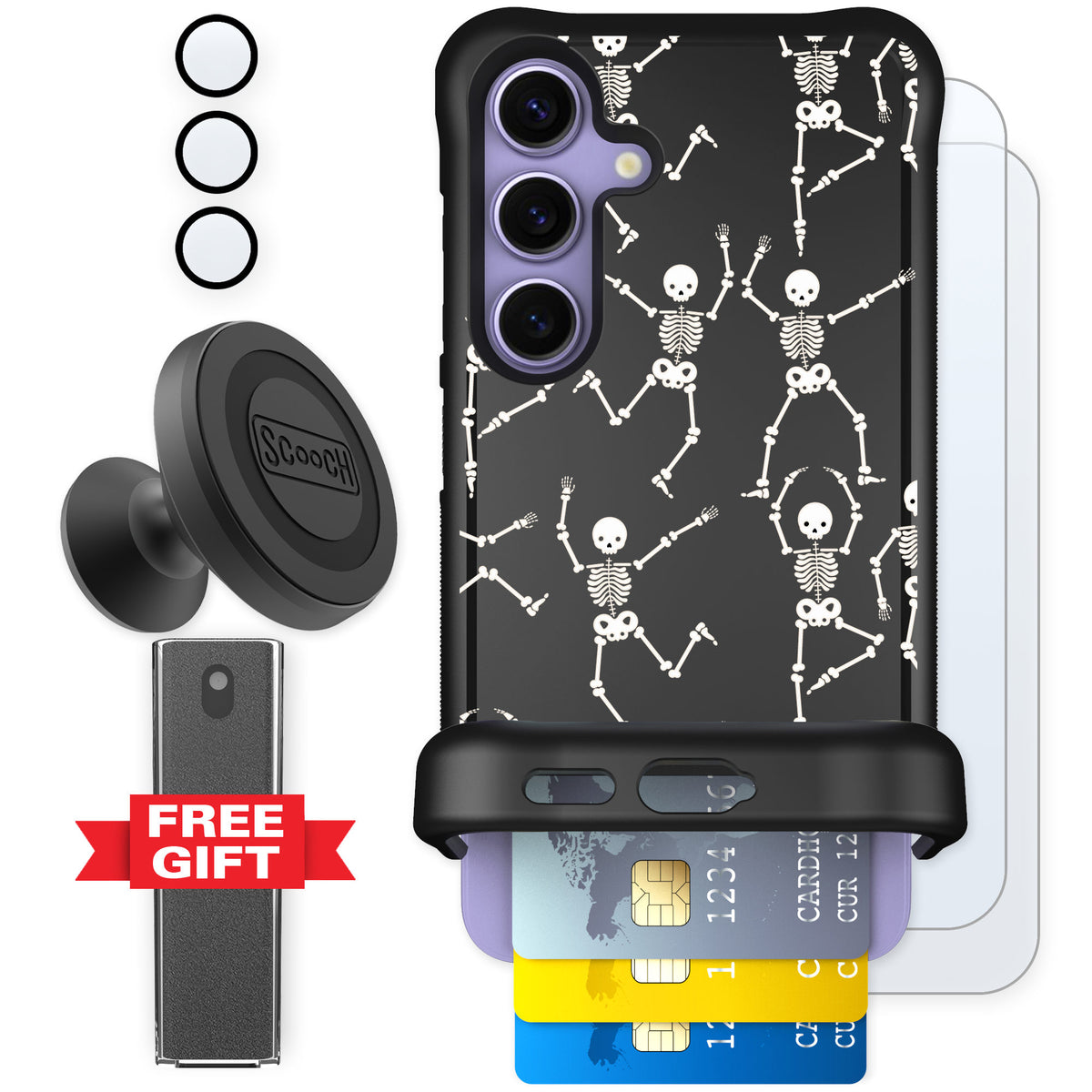 Scooch Wingmate Swinging Skeletons for Galaxy S24 — Defender Bundle