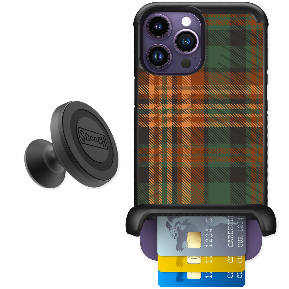 Scooch Wingmate Fall Flannel for iPhone 14 Pro Max — Starter Bundle