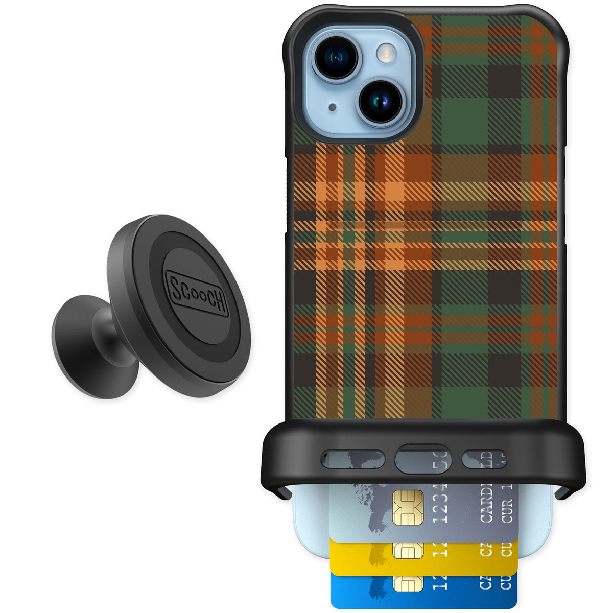 Scooch Wingmate Fall Flannel for iPhone 14 Plus — Starter Bundle