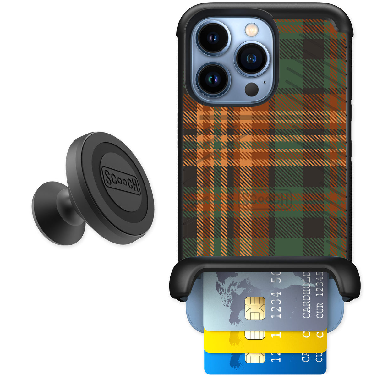 Scooch Wingmate Fall Flannel for iPhone 13 Pro — Starter Bundle