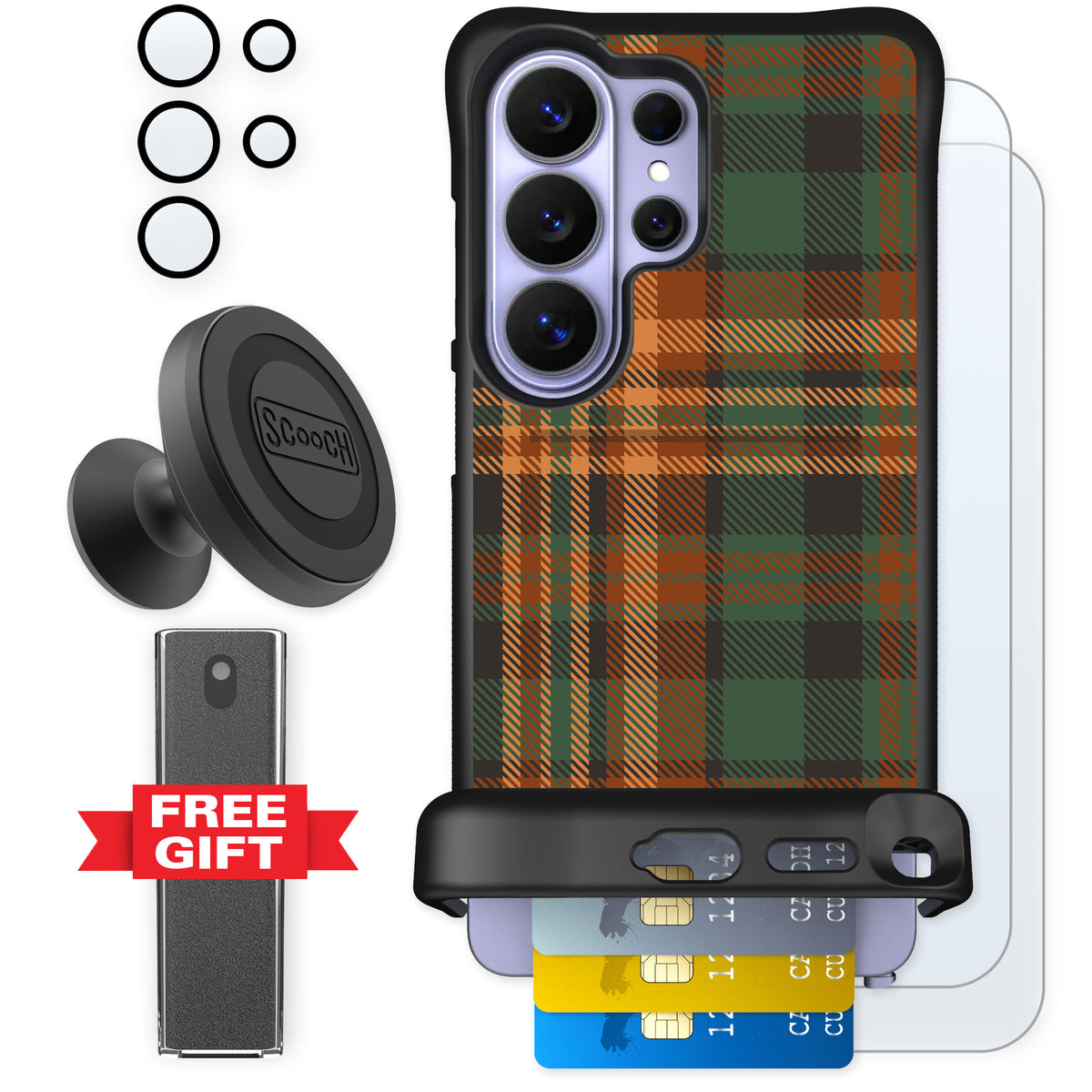 Scooch Wingmate Fall Flannel for Galaxy S26 Ultra — Defender Bundle