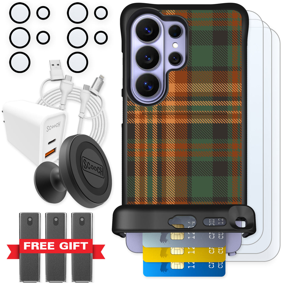 Scooch Wingmate Fall Flannel for Galaxy S26 Ultra — Ultimate Bundle