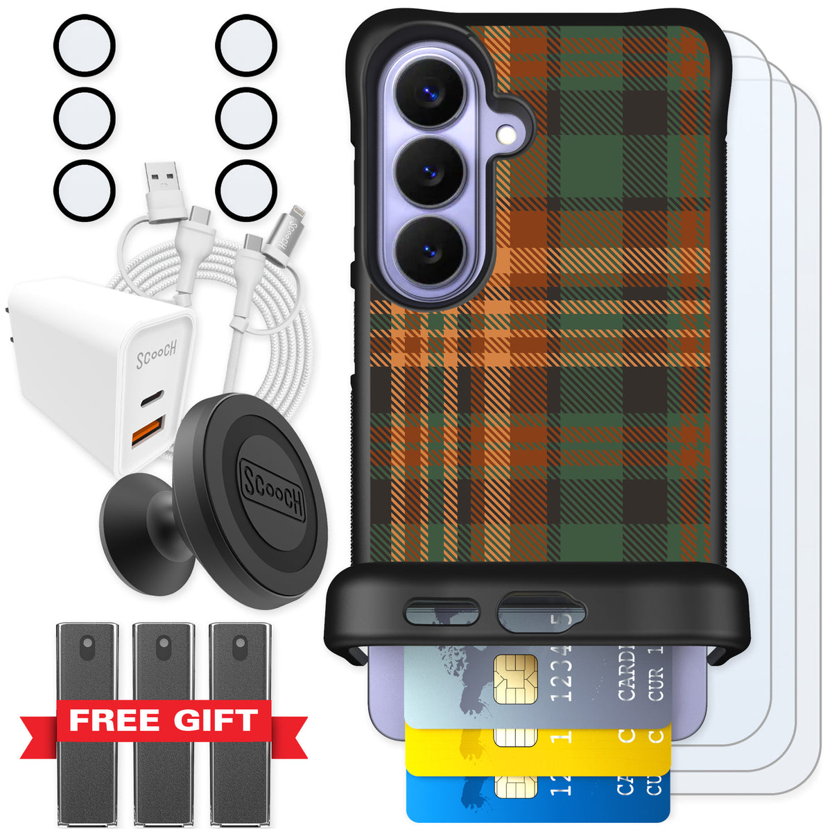 Scooch Wingmate Fall Flannel for Galaxy S26 — Ultimate Bundle