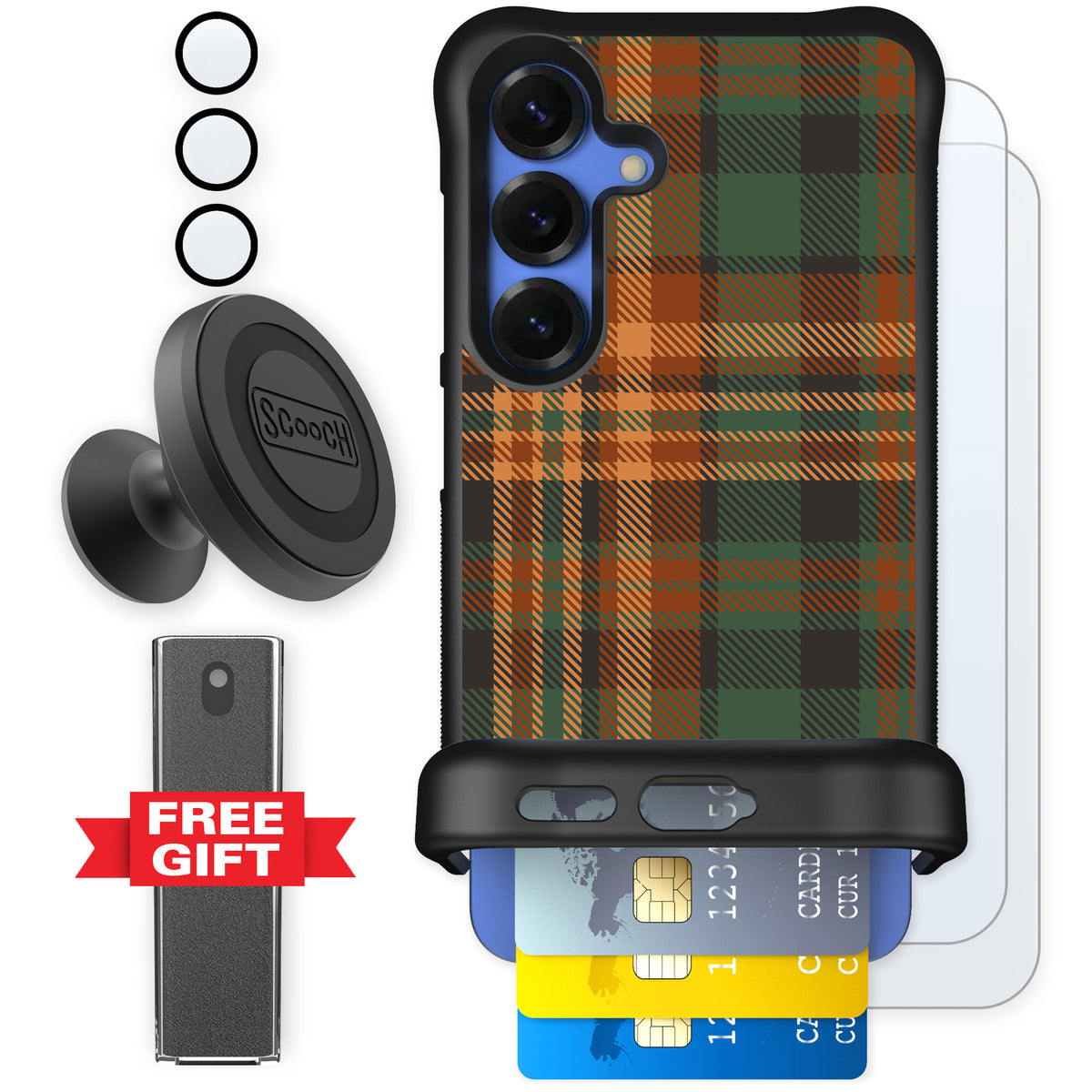 Scooch Wingmate Fall Flannel for Galaxy S25 — Defender Bundle