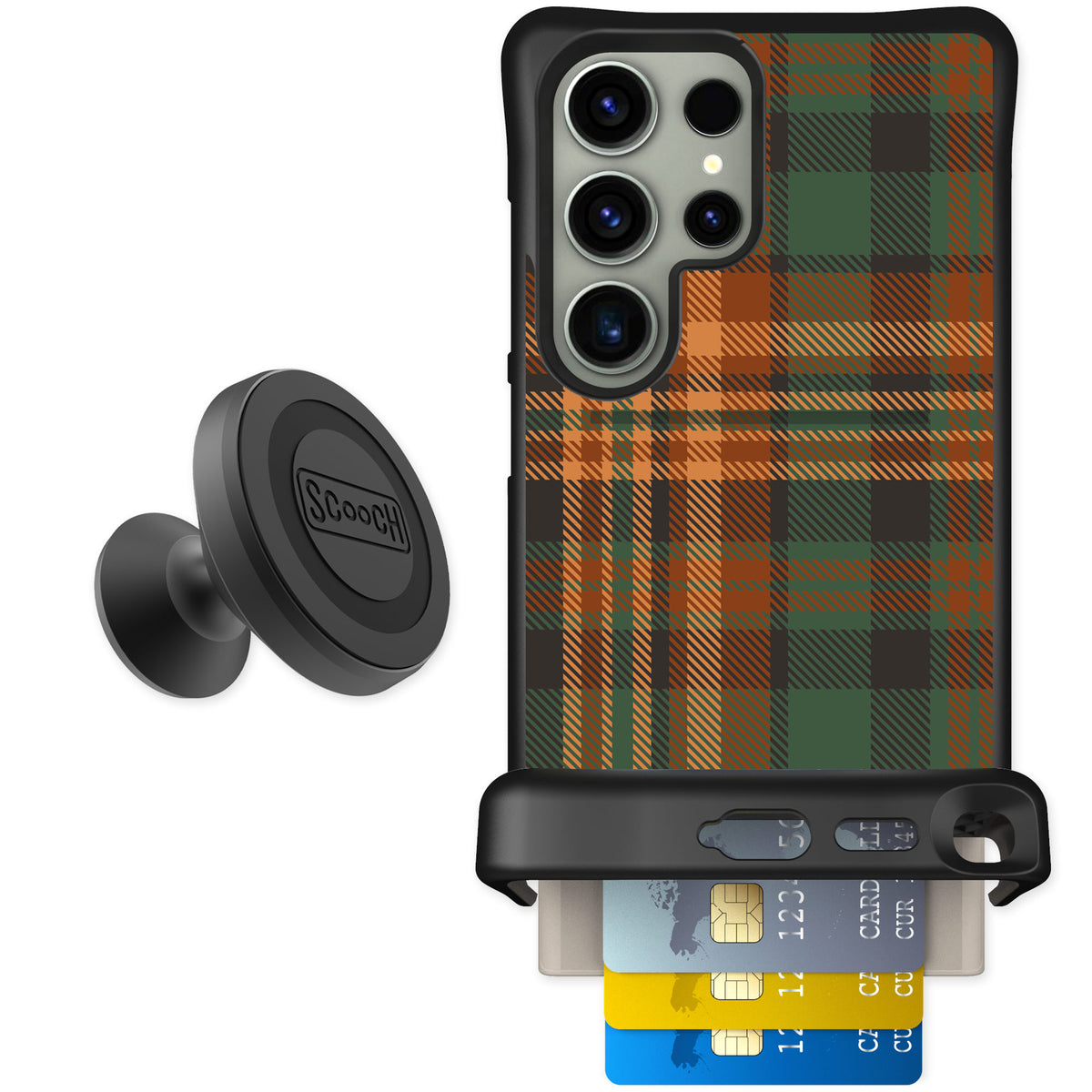 Scooch Wingmate Fall Flannel for Galaxy S24 Ultra — Starter Bundle