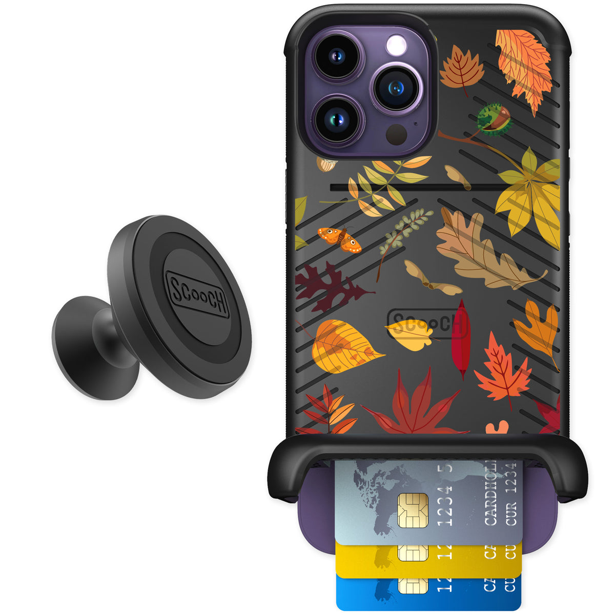 Scooch Wingmate Autumn Leaves for iPhone 14 Pro Max — Starter Bundle