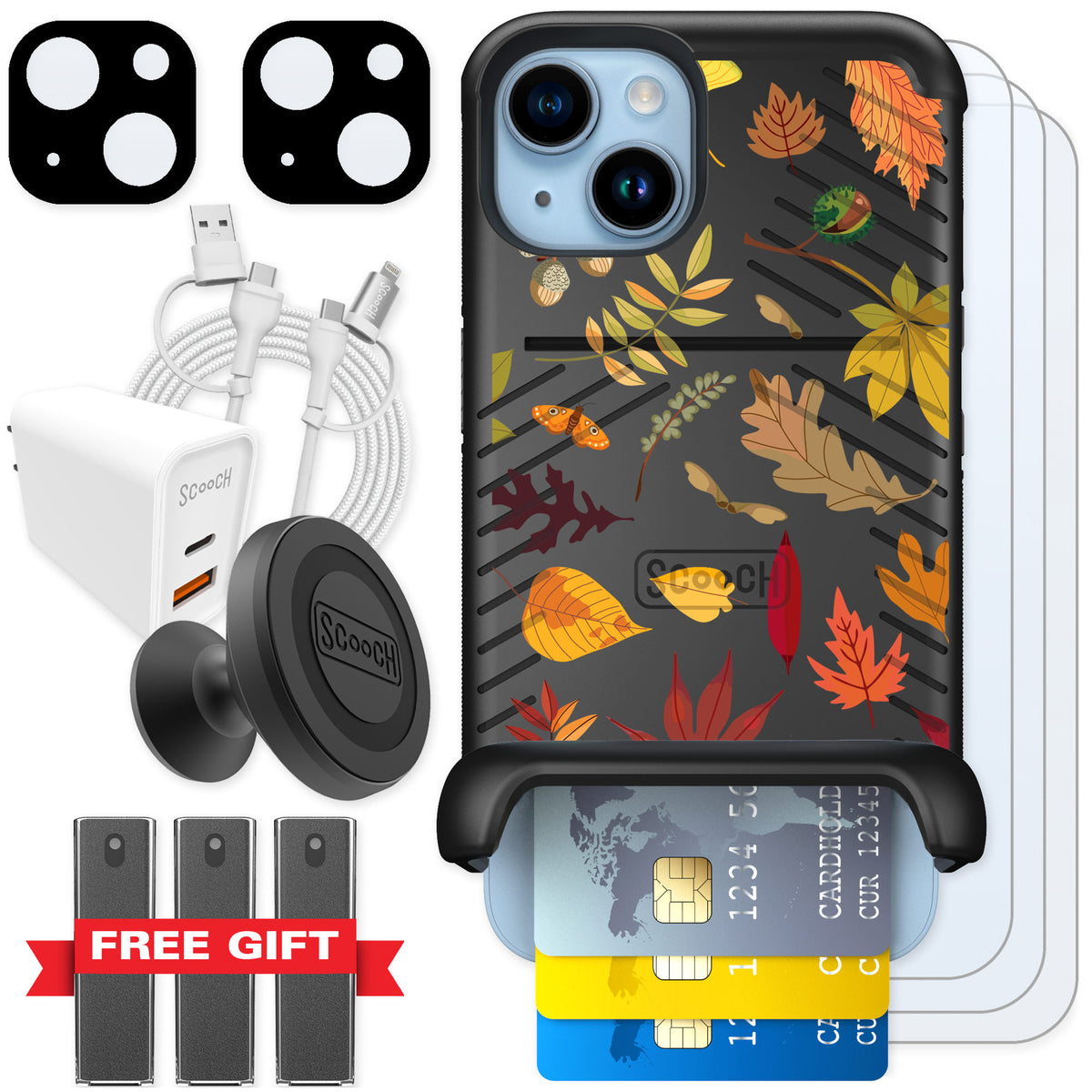 Scooch Wingmate Autumn Leaves for iPhone 14 — Ultimate Bundle