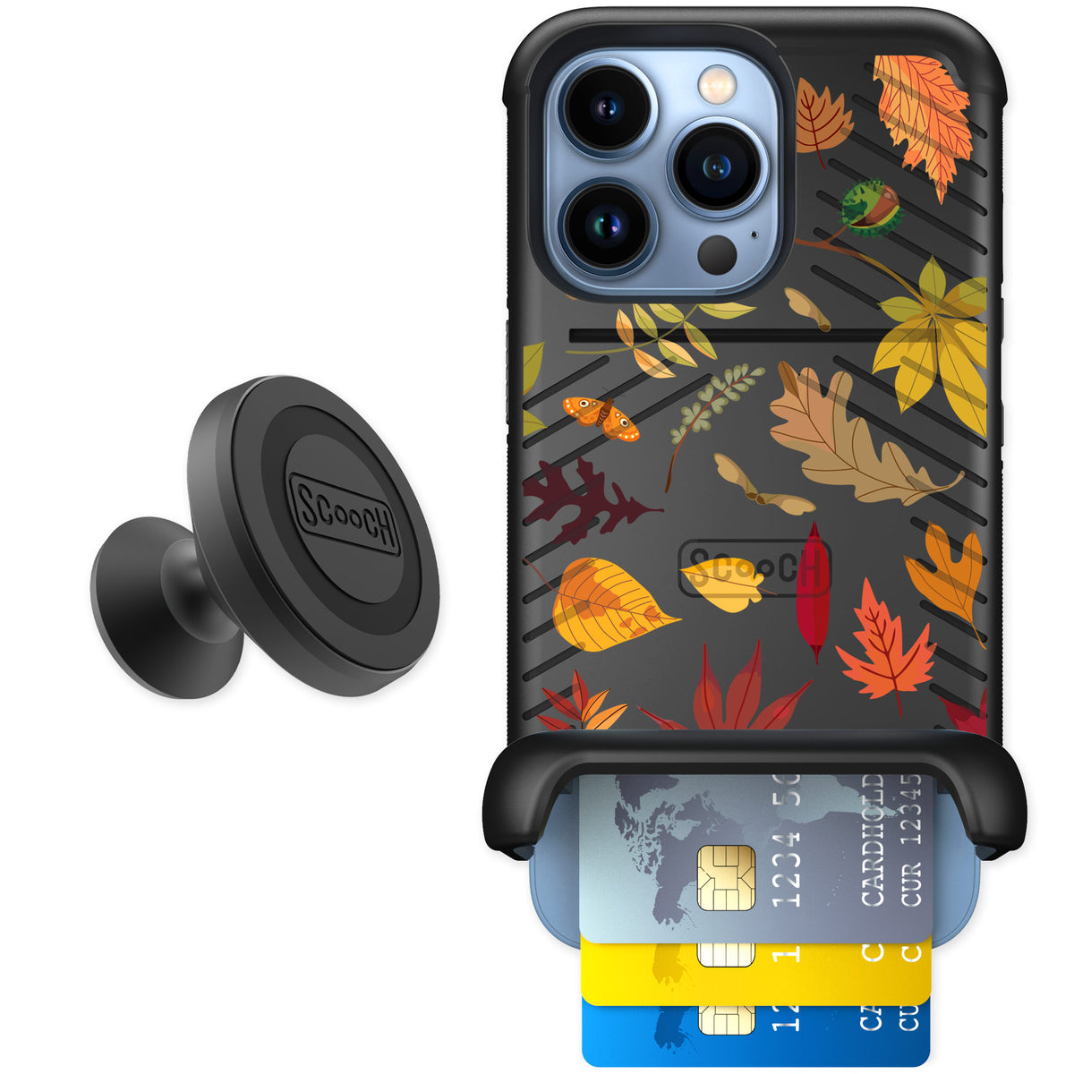 Scooch Wingmate Autumn Leaves for iPhone 13 Pro — Starter Bundle