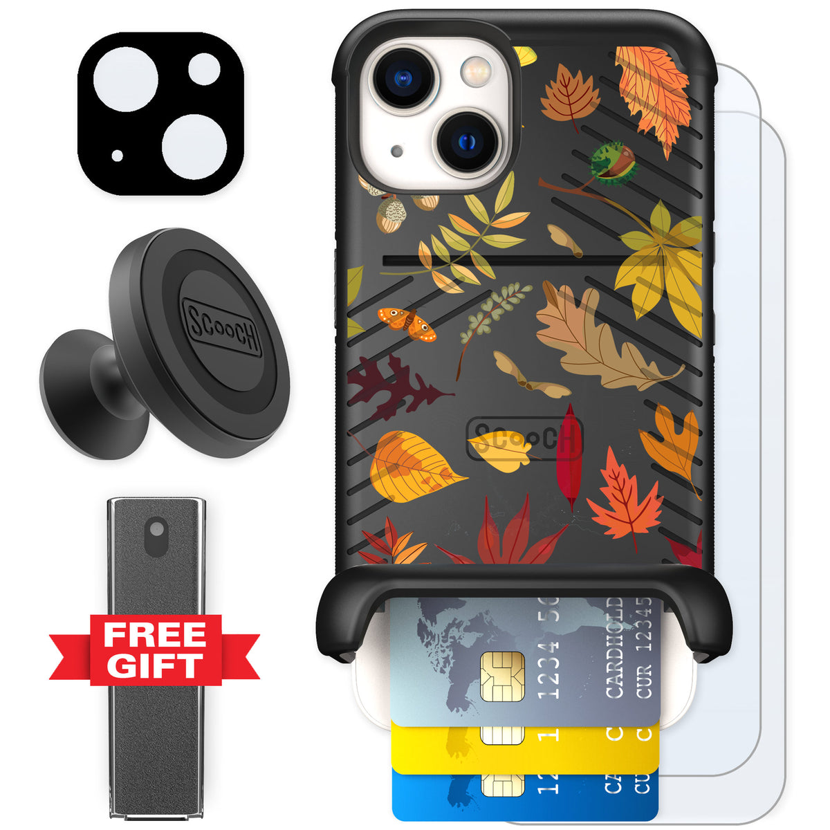 Scooch Wingmate Autumn Leaves for iPhone 13 — Defender Bundle