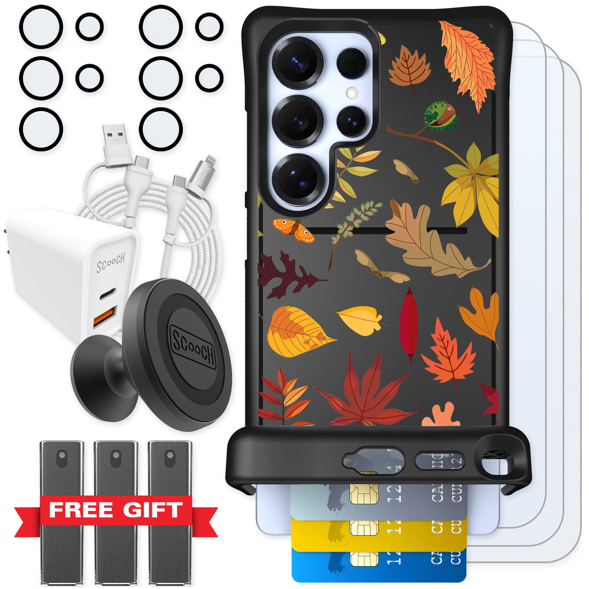 Scooch Wingmate Autumn Leaves for Galaxy S25 Ultra — Ultimate Bundle
