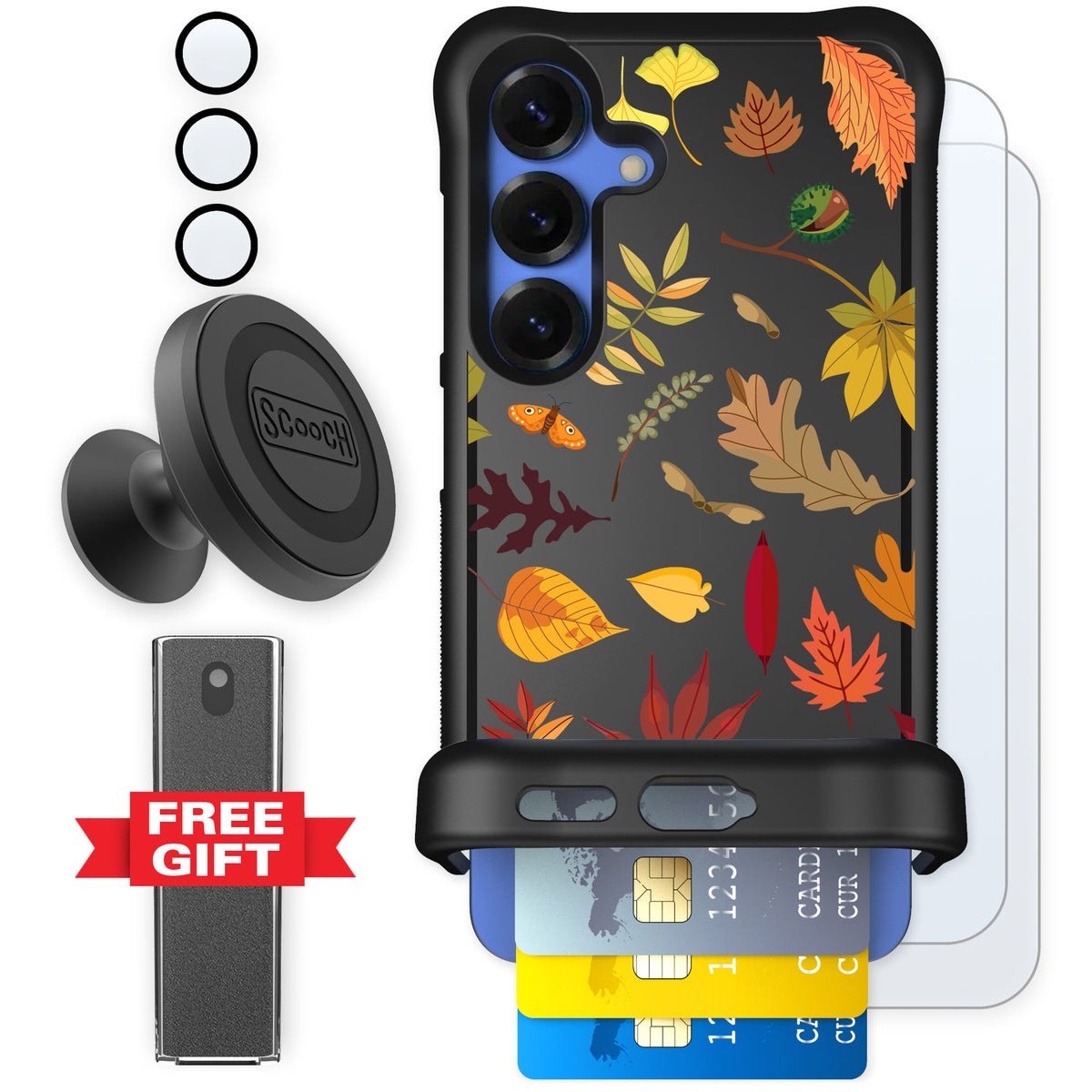 Scooch Wingmate Autumn Leaves for Galaxy S25 — Defender Bundle