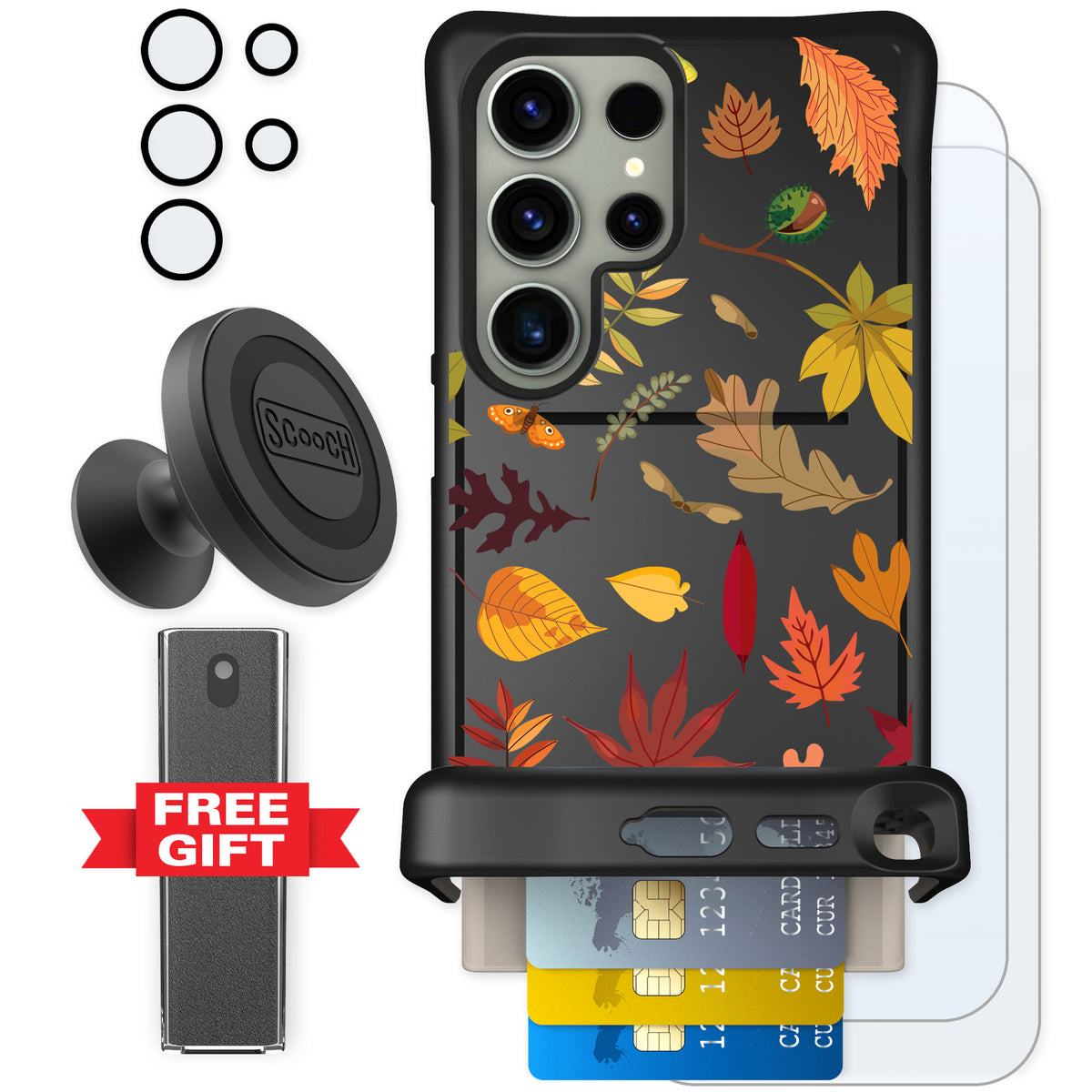 Scooch Wingmate Autumn Leaves for Galaxy S24 Ultra — Defender Bundle