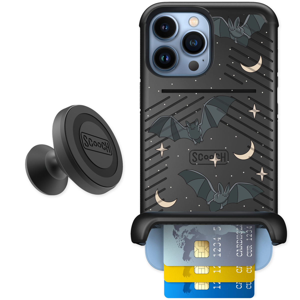 Scooch Wingmate Batty Skies for iPhone 13 Pro Max — Starter Bundle