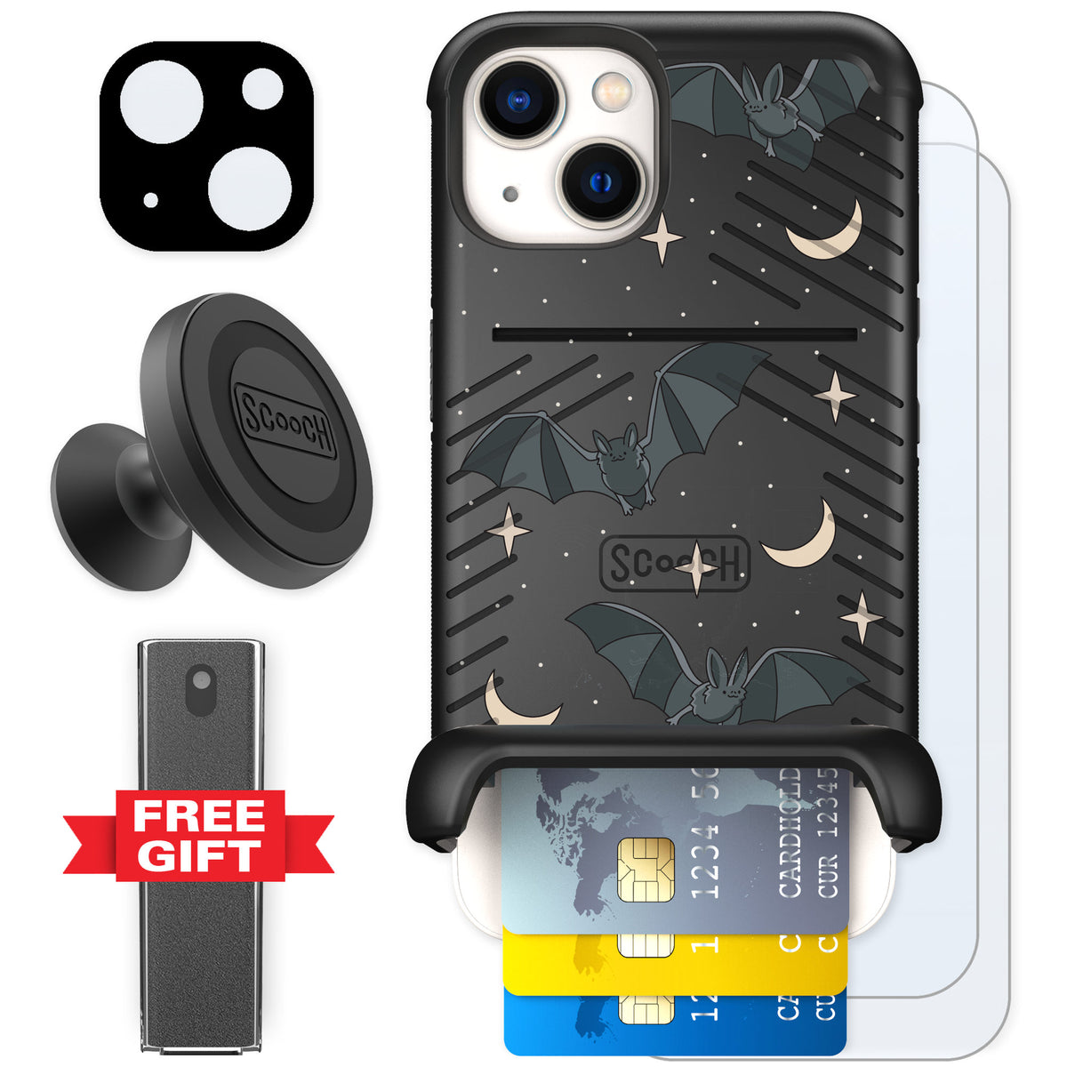 Scooch Wingmate Batty Skies for iPhone 13 — Defender Bundle