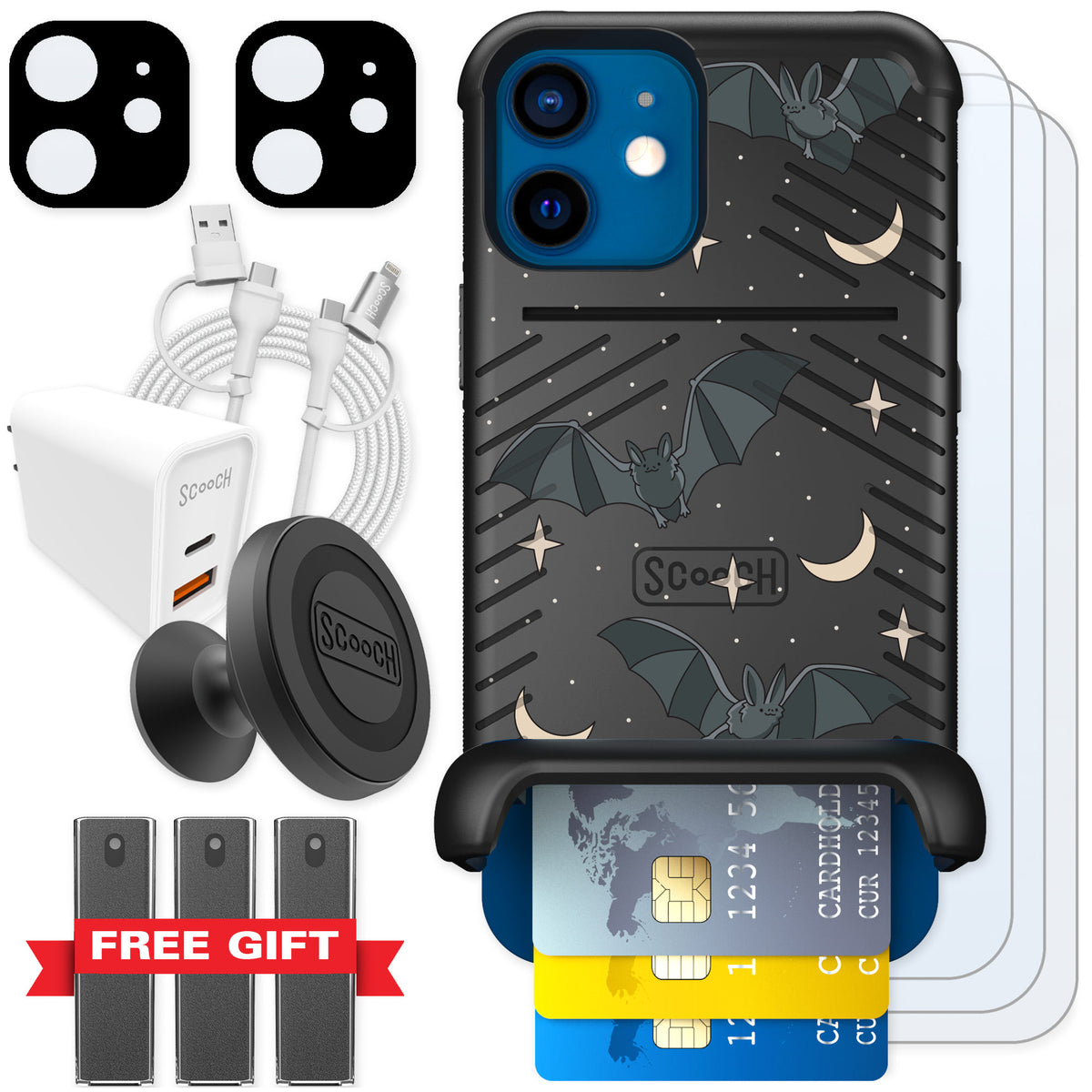Scooch Wingmate Batty Skies for iPhone 12 — Ultimate Bundle
