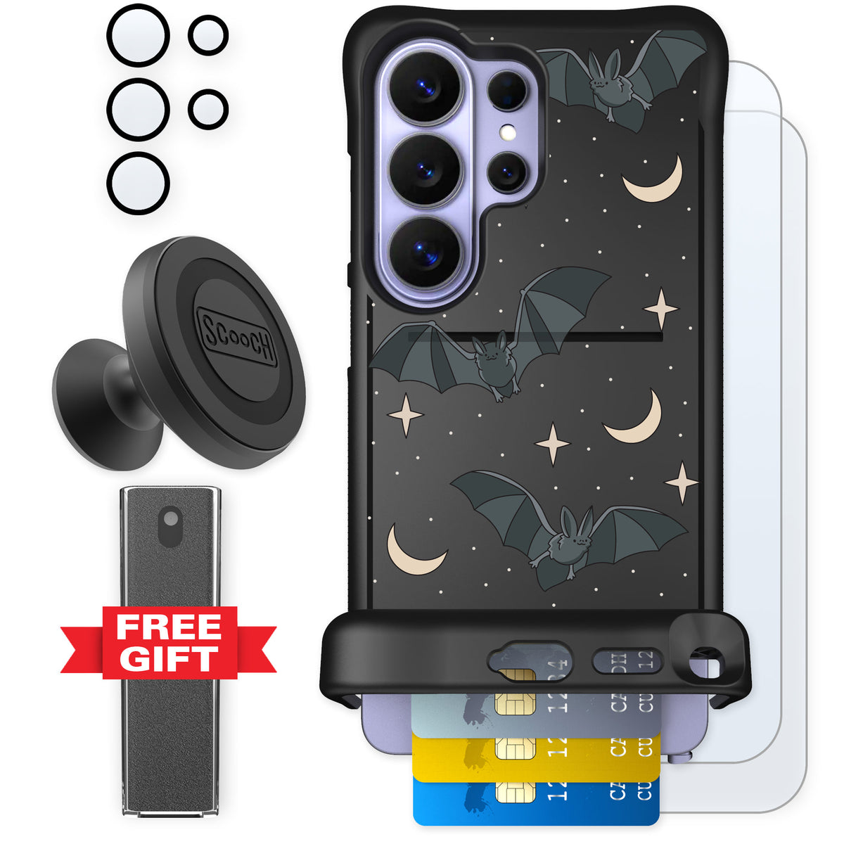 Scooch Wingmate Batty Skies for Galaxy S26 Ultra — Defender Bundle
