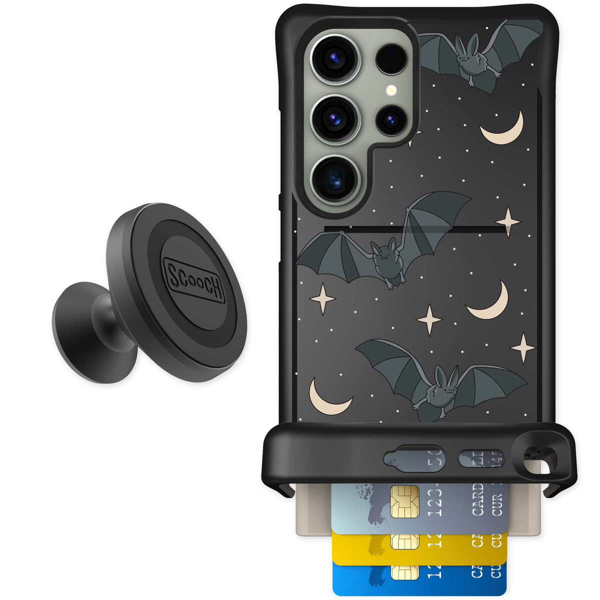 Scooch Wingmate Batty Skies for Galaxy S24 Ultra — Starter Bundle